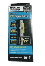 Midwest Fastener Toggler Heavy Duty Toggle Bolt Anchor 1/4in 10pk