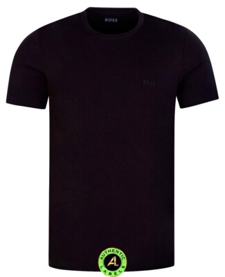 BOSS Men s Black Tonal Logo Cotton T-Shirt Round Neck S-XXL