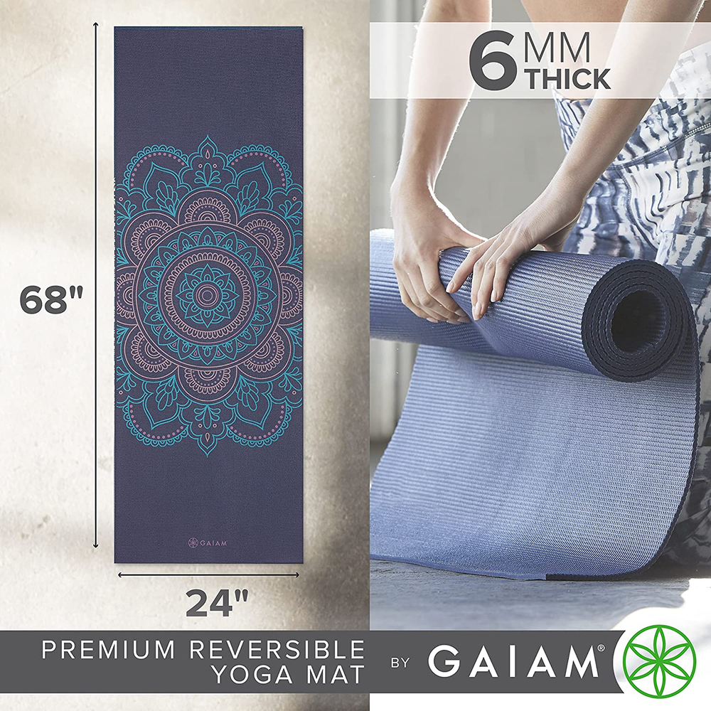Premium 6mm Extra Thick Non-Slip Reversible Yoga Mat for Fitness  
