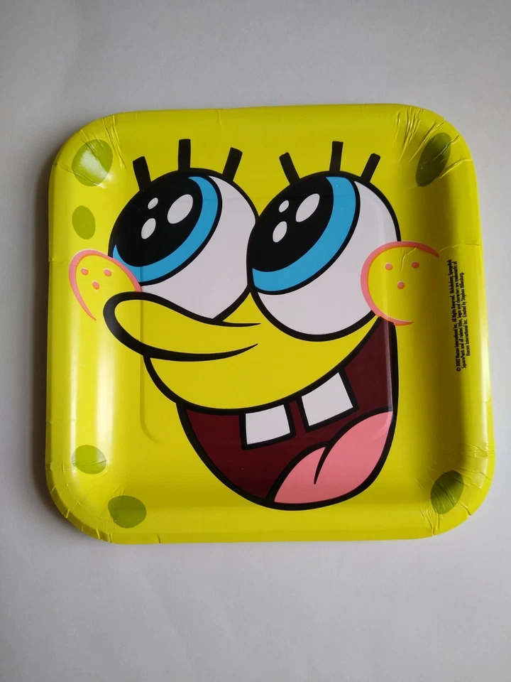 SpongeBob SquarePants 4 Square Paper Plates 2002 - Image 2 of 2