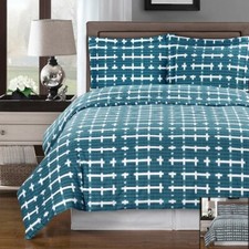 100 Cotton 4PC Contemporary Printed Modern Norwich Comforter  Duvet Cover Set