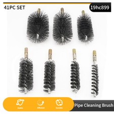 1Pcs 18-75mm Stainless Steel Round Wire Tube Pipe Cleaning Brush 12mm Thread