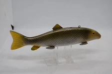 FISH SPEARING DECOY BEAR CREEK GRAY YELLOW SUCKER 8 3/4"