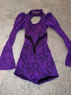 Reverence Performance Dance Apparel purple lace one piece costume sz Adult XS