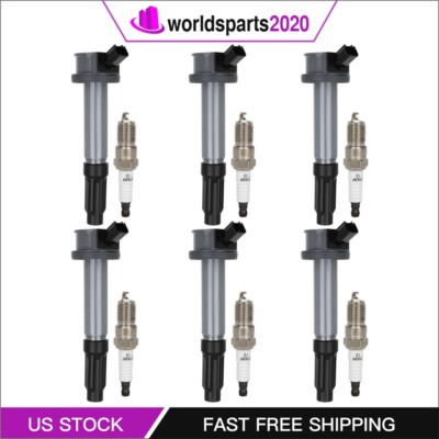 6 For V6 3.0L Ford Escape Fusion Mariner Milan Ignition Coil Spark Plug