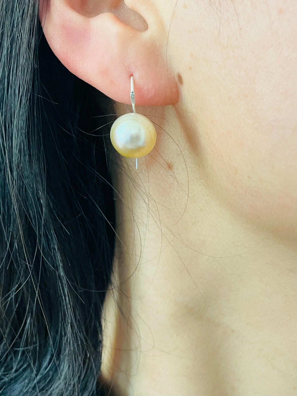 Perles des mers du sud boucles d'oreilles argent pour mariages et soirées - 3