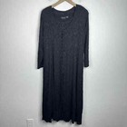 Lola P Dress Womens Medium Black Long Sleeve Button Embroidered Lace Witchy Midi