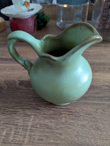 frankoma pottery prairie green.  Jug And Plate