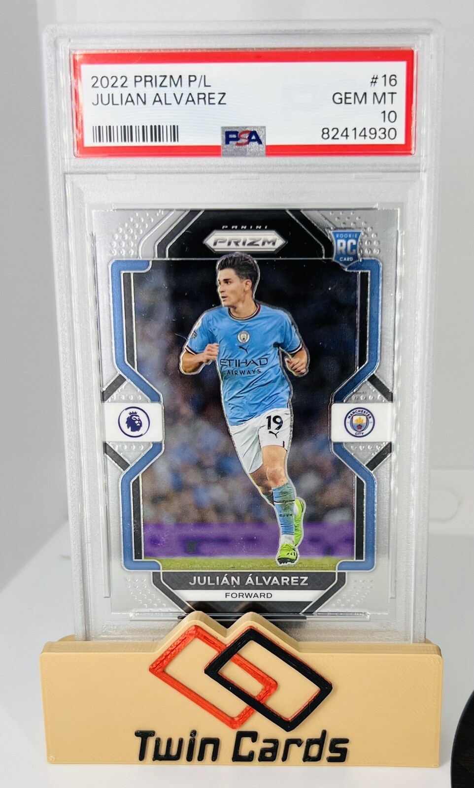 2022-23 Panini Prizm Premier League Julian Alvarez RC #16 PSA 10 
