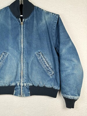 Vintage 90s Oshkosh B'Gosh Bomber Jacket Denim Men's Medium