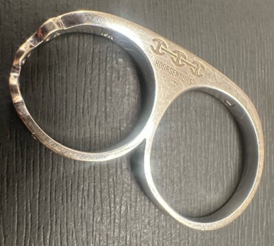 HOORSENBUHS 18K Solid White Gold Double Knuckle Ring 10 Gr 
