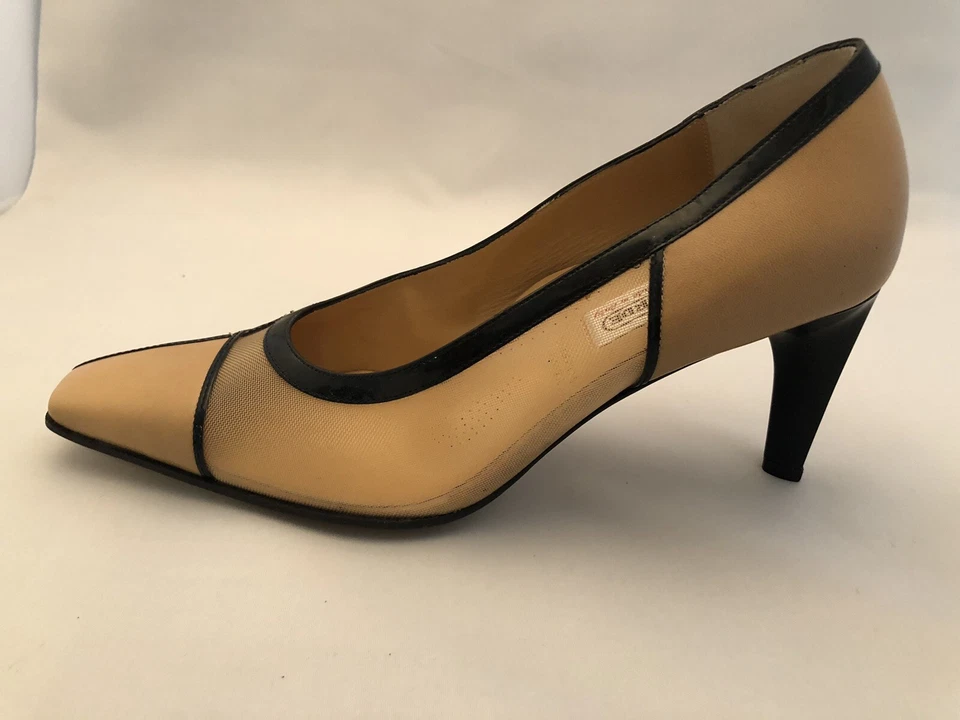 Mujer VALLEVERDE Zapatos Italia Tacón Zapatos Cuero Malla Superior EUR 38 Talla 7 Foto 2 de 4