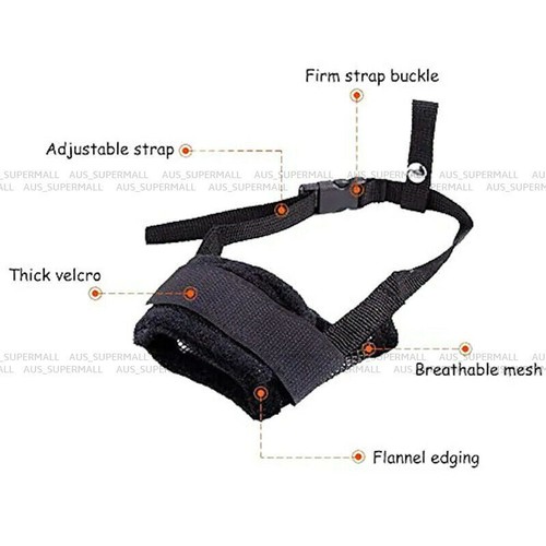Adjustable Soft Dog Muzzle Air Mesh Training Dog Muzzles Biting Barking Chewing - Picture 4 of 11