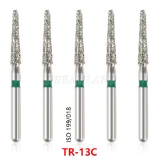 50pcs Dental Diamond Burs Coarse TR-13C Taper Round End FG 1.6mm High Speed Bur