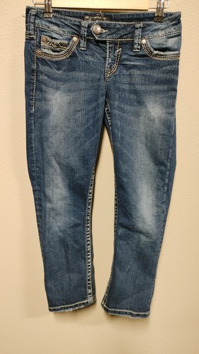 Silver ***SIZE 26*** Tuesday Low Capri Crop Jeans Q630 - Picture 3 of 6