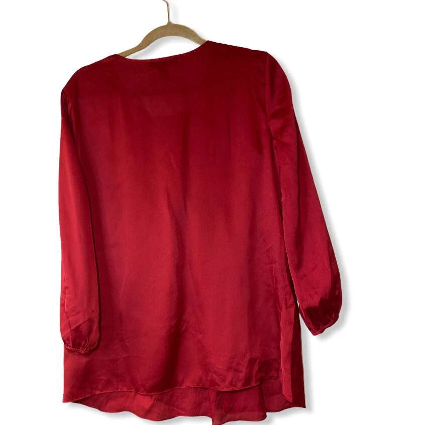 Blusa roja manga larga Kenneth Cole REACTION para mujer -N- Foto 3 de 4