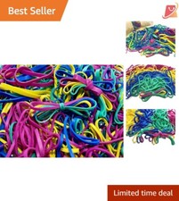1/4 Pound Assorted Rubber Bands - Colorful Latex-Free Elastic for Home  Office