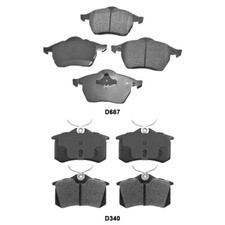 Semi-Metallic Front & Rear Disc Brake Pads Complete Set For Volkswagen Golf