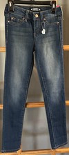 NWT Celebrity Pink Girls Size 8 Blue Stretch Jeans Skinny W22 L25.5