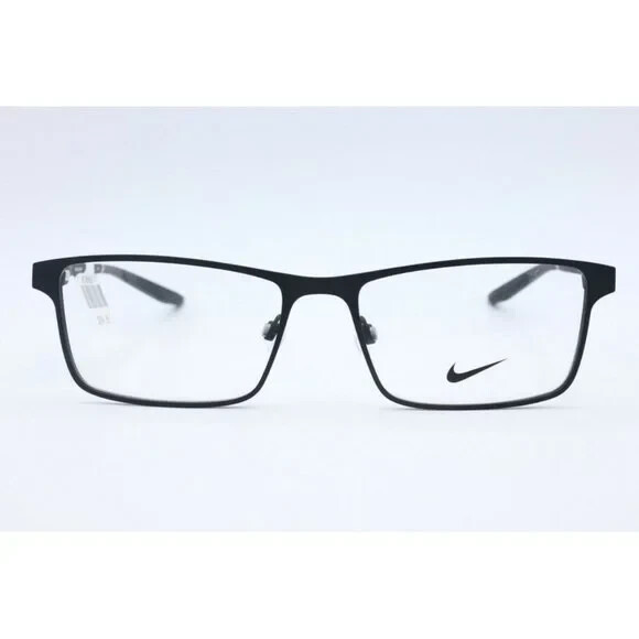 New Authentic Nike 8047-001 Rectangle Black Eyeglasses Demo Lenses 56mm
