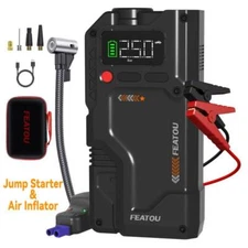 Featou 6000A Car Jump Starter With Air Compressor Pack Booster 12V Power Bank