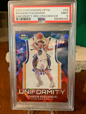 2023 Contenders Optic Brandin Podziemski Uniformity Red Cracked Ice /175 Psa 9