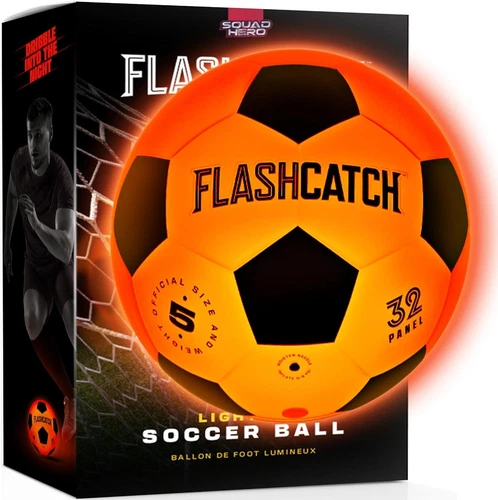 Squad Hero FlashCatch Light Up Soccer Ball Glow In The Dark #5 Official Size