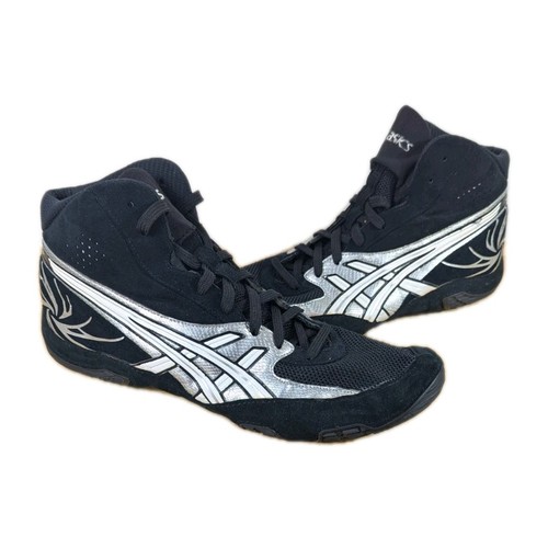 Asics Cael Sanderson Wrestling Shoes V4.0 Black Size 15 4.0 Mens Silver