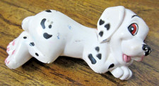 Disney's 101 Dalmatians 3" Plastic Toy Dog Figure Red Collar, Lying Down USED