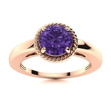 925 Sterling Silver Amethyst Gemstone Promise Solitaire New Ring Jewelry