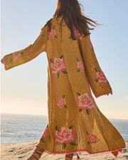 Spell and the Gypsy Coastal Granny maxi cardigan in mustard (XS)