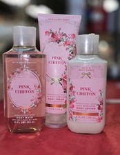 Bath Body Works Pink Chiffon Body Lotion, Wash And Body Cream Sealed