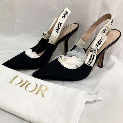 Christian Dior J'Adior Slingback Pumps Sandals Ribbon MADE IN
