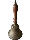 New ListingVintage Brass Handbell School Headmaster Bell Wooden Handle Clear Loud Sound