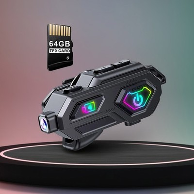 Motorcycle 1080P HD Camera Recorder Motorbike Helmet Headset+64GB Card