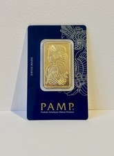 PAMP Lady Fortuna 1oz Gold Plated Bar 🚚💨 FREE & FAST SHIPPING 🚚💨