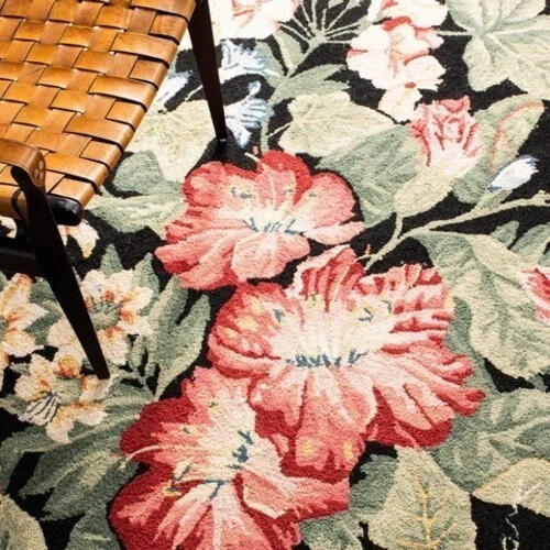 Runner Tropical Floral Hand Hooked Wool Area Rug **FREE SHIPPING** - Image 2 of 3