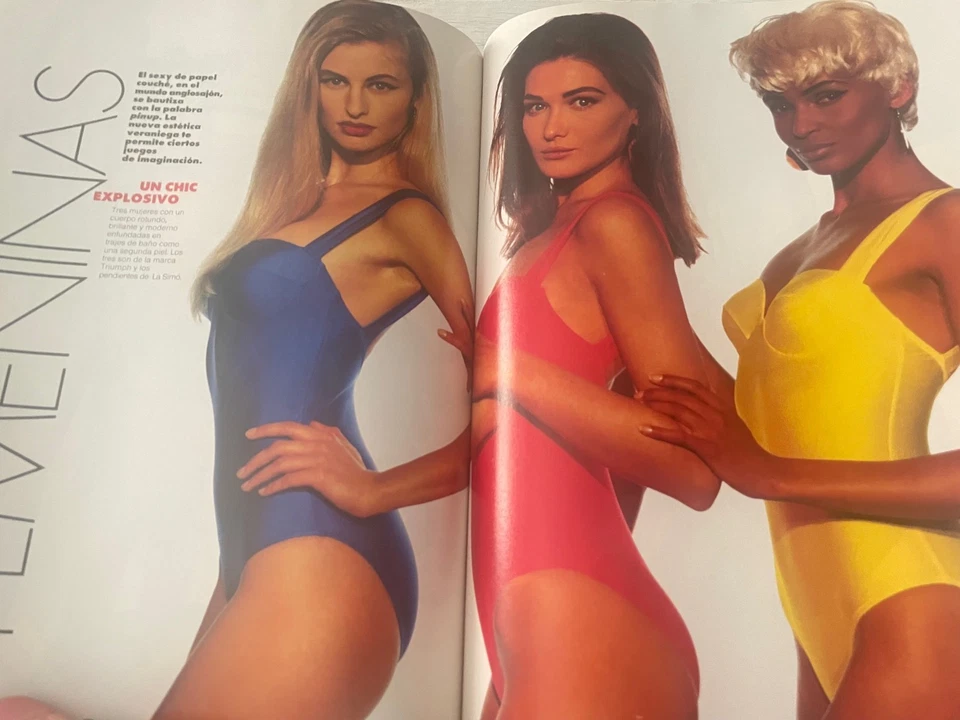 ELLE Magazine Spain 1991 ROBERTA CHIRKO Carla Bruni CHER Emma Sjoberg NADEGE - Image 2 of 4