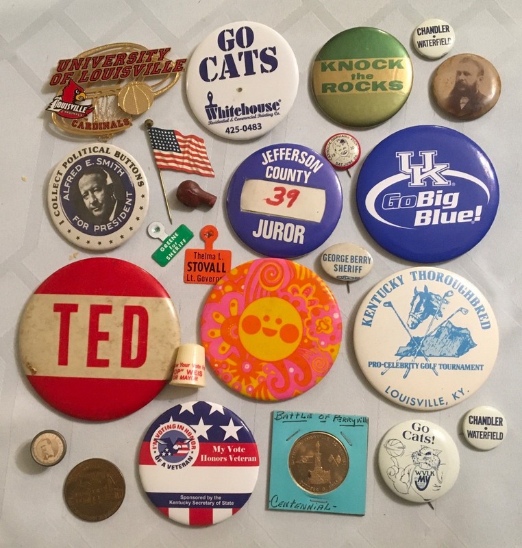 Odds and Ends Lot of Buttons and Stuff , UK, U of L, Contrary Club Stud Unidenti