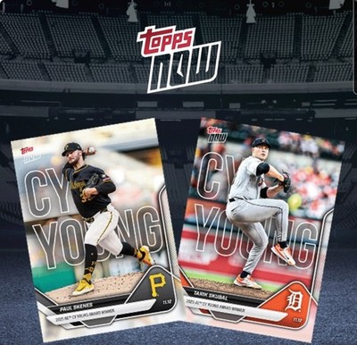 Paul Skenes Tarik Skubal 2025 MLB Topps NOW #OS-4 PRESALE CY YOUNG Winners 