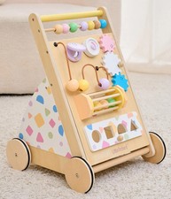 Wooden Baby Walker with Upgraded Adjustable Speed Control, Montessori Activity P