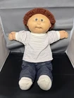 Cabbage Patch Kid Doll Brown Hair & Eyes Vintage W/ Jeans & Diaper