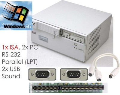 KOMPAKTER PC + ISA SLOT MIT WINDOWS 95 PS/2 Y-KABEL 256MB USB RS 232 LAN LPT V30