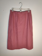 Vtg 60s Wool Pencil Skirt Sz 6 Lavender Pink Lined