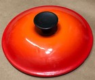 Le Creuset Enameled Cast Iron Orange Flame Size 18 LID ONLY Made in France — photo 4