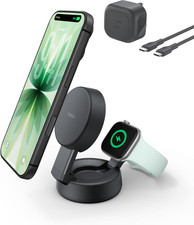 Image of Belkin Ultracharge Magsafe 2-In-1 Wireless Charging Station, Qi2.2 25W Convertib