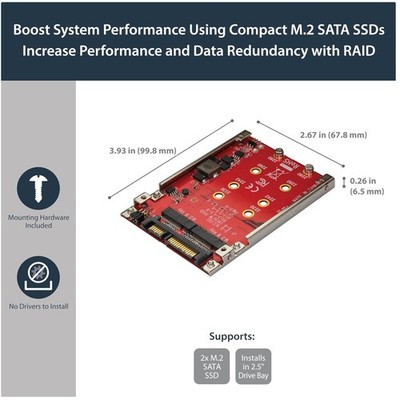 Dual Slot M.2 SATA Adapter with RAID Support