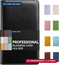 Sooez Leather Professional Business Card Book Holder Organizer, 240 Capacity Cre