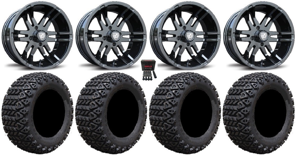 Fairway Alloys Flex Bk Golf Wheels 14" 23x10-14 X-Trail Tires E-Z-GO & Club Car