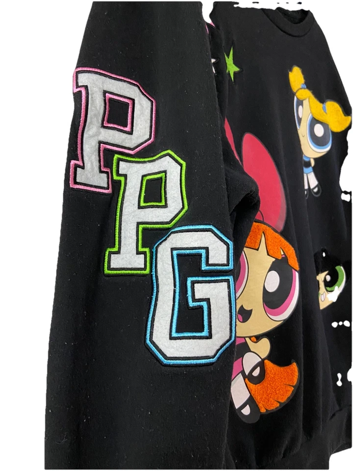Power Puff Girls Women's Sweatshirt Cartoon Network Embroidery Size 2XL  - Image 2 of 4